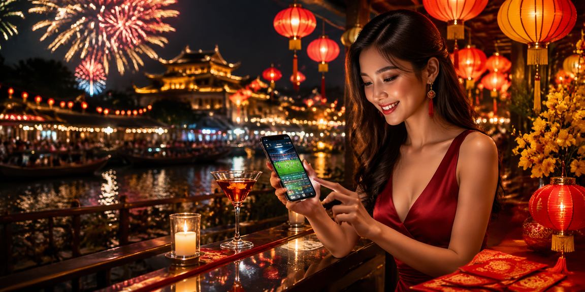 Không khí chợ đêm Huế với màn hình thể thao và ưu đãi cá cược